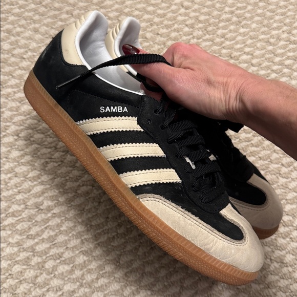 Adidas Black and Cream Sambas - Picture 2 of 3